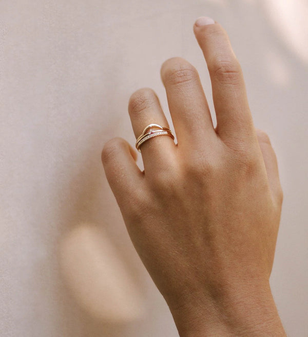 Kirstin Ash Half Diamond Eternity Ring - 14K Gold