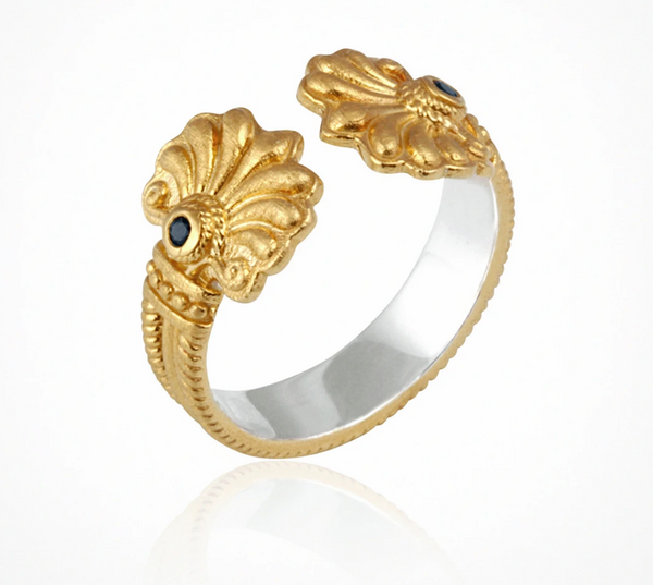 Temple of the Sun Isabel Ring - Sapphire Gold