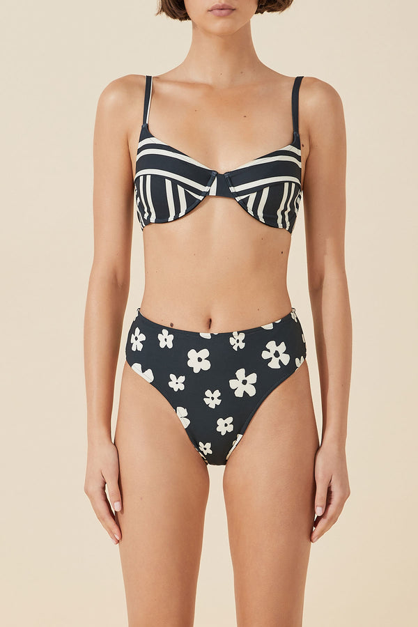 Zulu & Zephyr Reversible Waisted Brief - Black & Bone