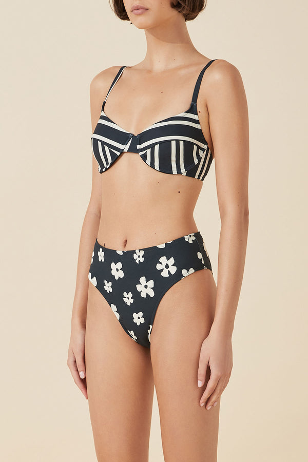 Zulu & Zephyr Reversible Waisted Brief - Black & Bone