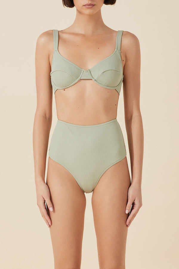 Zulu & Zephyr Rib Waisted Brief - Moss