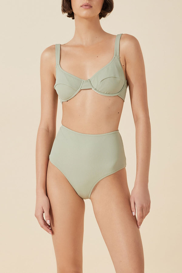 Zulu & Zephyr Rib Waisted Brief - Moss