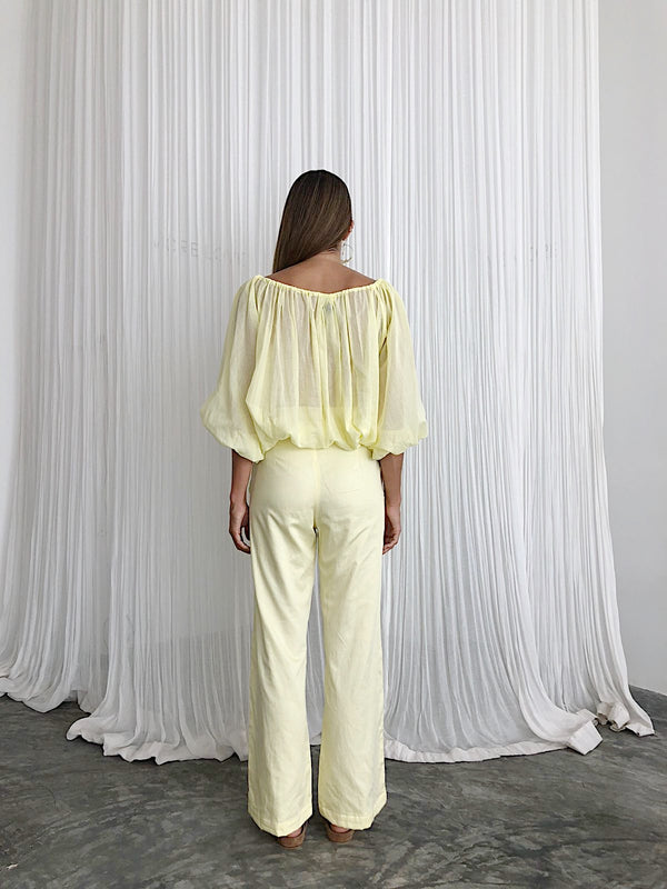 ÉSS Tayla High Waisted Pant - Lemon