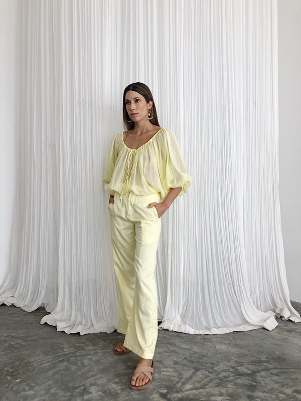 ÉSS Tayla High Waisted Pant - Lemon