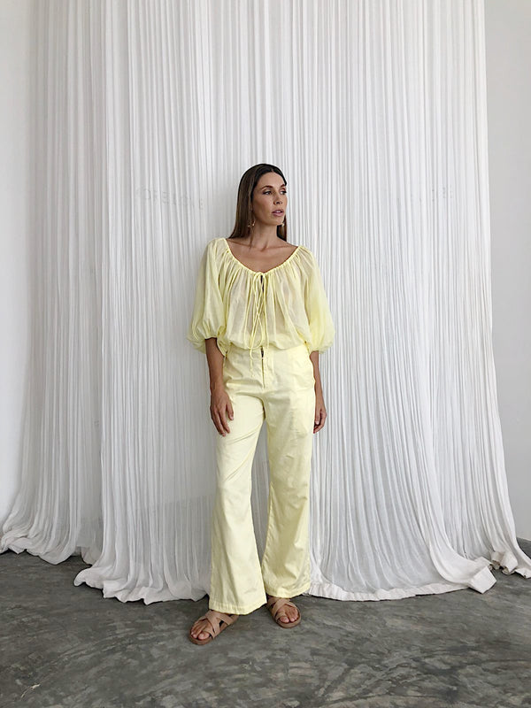 ÉSS Tayla High Waisted Pant - Lemon
